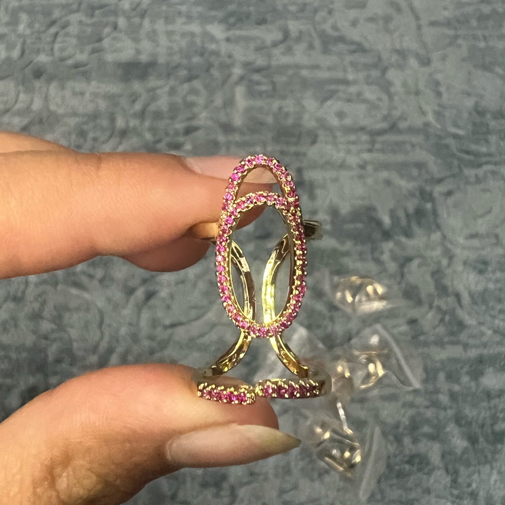 New Single Piece Nail Ring Pink